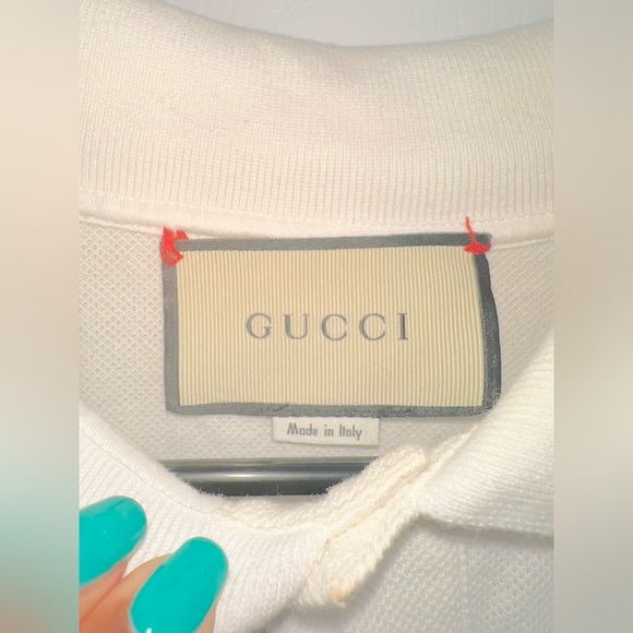 Gucci White T-shirt Bee Polo - Picture 6 of 9